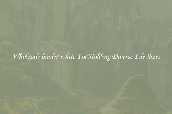 Wholesale binder white For Holding Diverse File Sizes