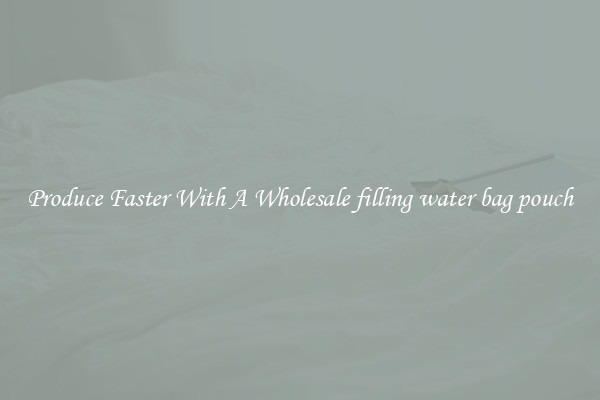 Produce Faster With A Wholesale filling water bag pouch