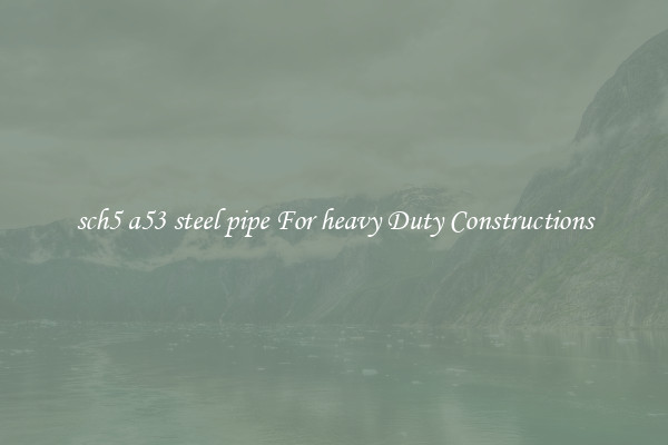sch5 a53 steel pipe For heavy Duty Constructions