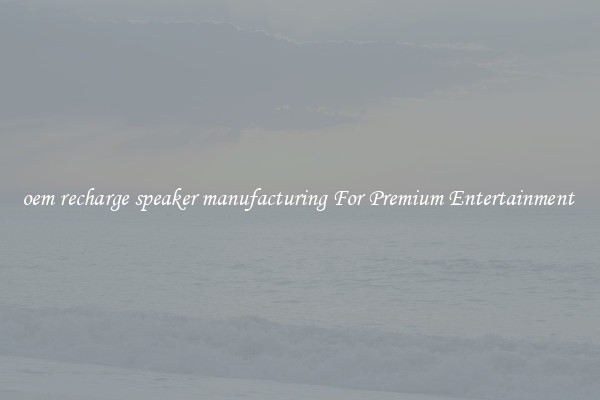 oem recharge speaker manufacturing For Premium Entertainment 