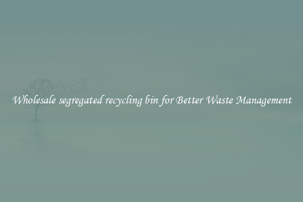 Wholesale segregated recycling bin for Better Waste Management