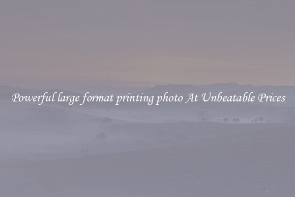 Powerful large format printing photo At Unbeatable Prices