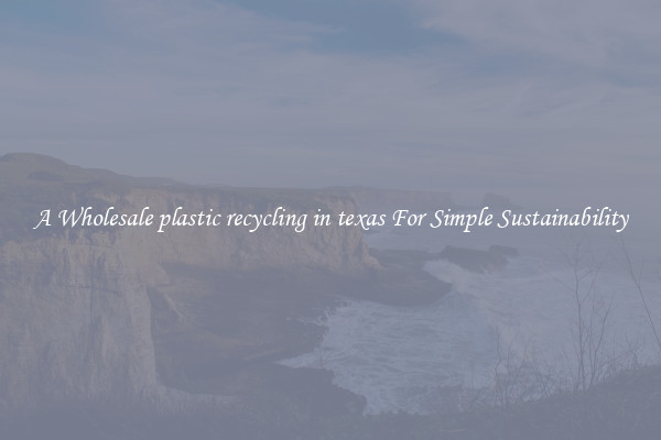  A Wholesale plastic recycling in texas For Simple Sustainability 