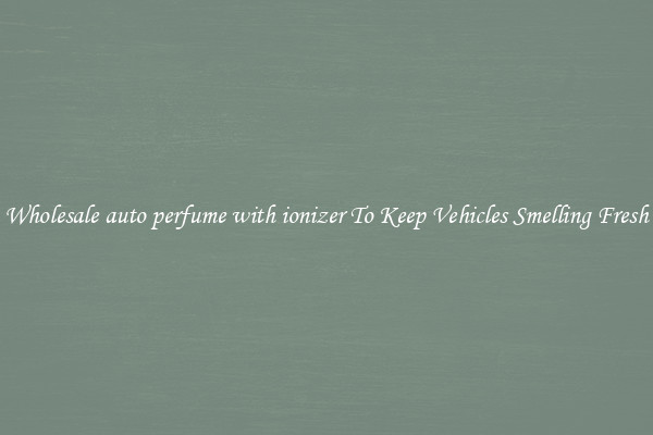 Wholesale auto perfume with ionizer To Keep Vehicles Smelling Fresh